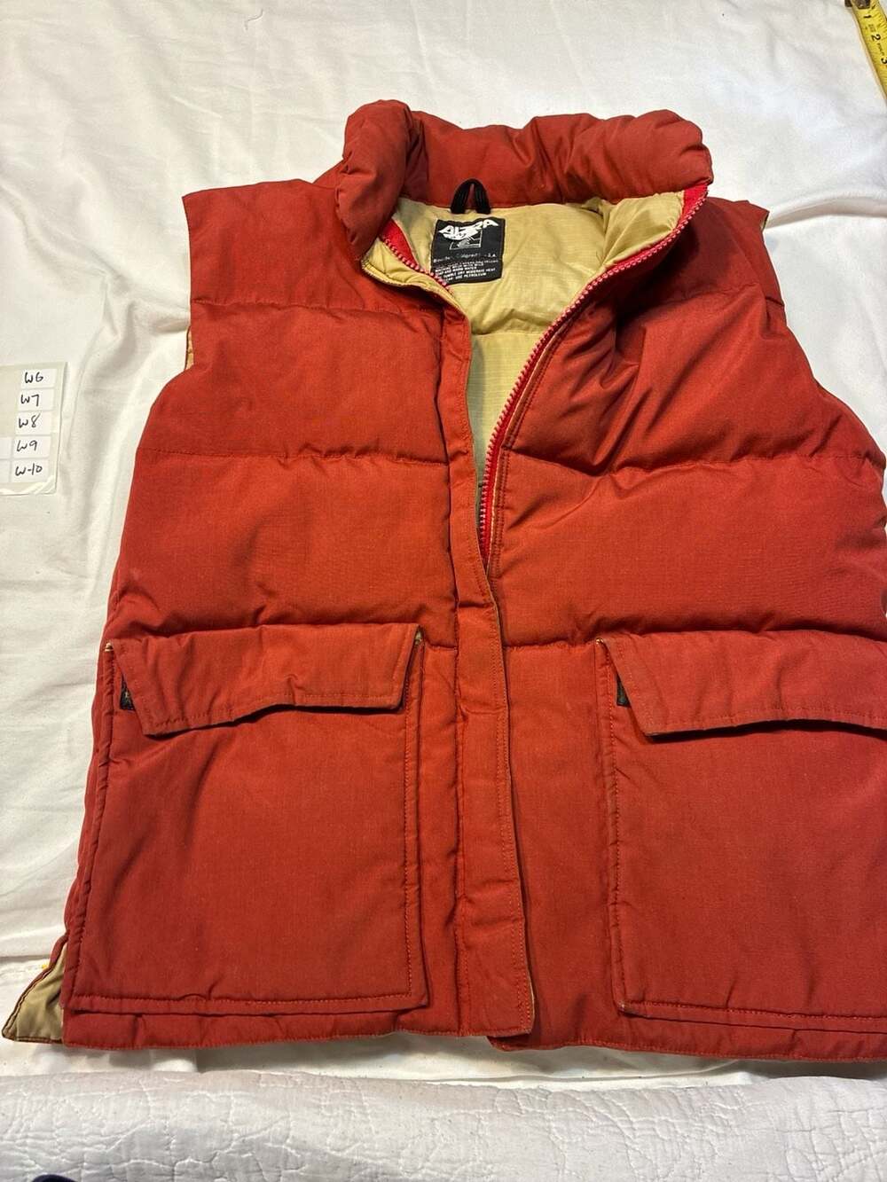 Vintage Altra Puffer Down Vest Boulder Colorado USA Rust Red